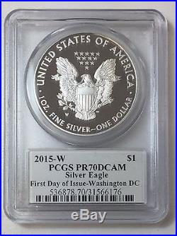 2015-W American Silver Eagle Dollar PR70DCAM PCGS Proof 70 Deep Cameo