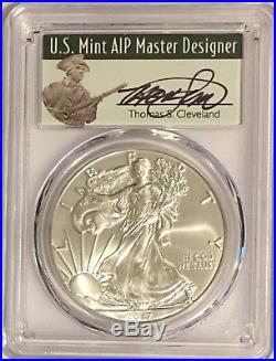 2019 W BURNISHED SILVER EAGLE PCGS SP70 MINUTEMAN CLEVELAND FIRST DAY OF ISSUE