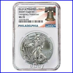 2020 (P) $1 American Silver Eagle NGC MS70 Emergency Production Liberty