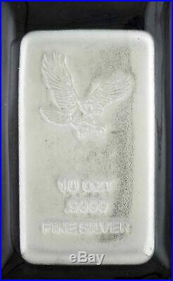 10 oz Silver Cast Bar. 9999 Fine Eagle Design