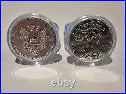10 x 1oz Fine Silver American Eagle 2019 Coins In Capsules