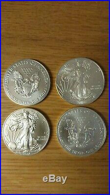 10 x American silver Eagles 1 oz. 999 coins