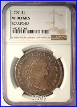 1797 Draped Bust Small Eagle Silver Dollar $1 (10x6 Stars) NGC VF Details