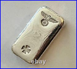 1871 style Iron cross German Eagle 100g SILVER hand poured bar 999