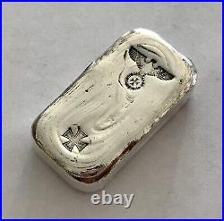 1871 style Iron cross German Eagle 100g SILVER hand poured bar 999. NOT NAZI