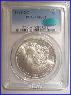 1891-CC Spitting Eagle TOP 100 PCGS MS64 CAC Silver MORGAN Dollar VAM 3