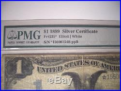 1899 $1 STAR Fr 235 SILVER Certificate PMG Very Good 8 BLACK EAGLE Currency