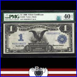 1899 $1 Silver Certificate BLACK EAGLE PMG 40 EPQ RQN Fr 233 V85559561V
