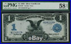 1899 $1 Silver Certificate FR-228 Black Eagle Graded PMG 58 EPQ Choice About Unc
