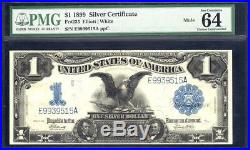 1899 $1 Silver Certificate Mule BLACK EAGLE PMG 64 EPQ Fr 235m E9939515A