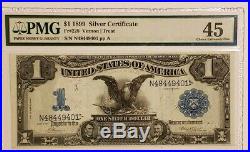 1899 $1 Silver Certificate PMG 45 BLACK EAGLE LARGE BILL NOTE CURRENCY