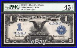 1899 $1 Silver Certificate PMG 45 EPQ Fr 236 BLACK EAGLE V1134381A