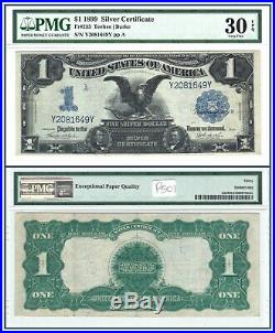 1899 Black Eagle $1 Silver Certificate PMG 30 EPQ Very Fine VF Large-size Dollar
