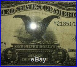 1899 One Dollar LARGE SIZE Silver CertificateBLACK EAGLECIRCULATED