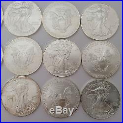 18 x 2014 1oz Fine Silver USA Liberty Eagle Dollar Uncirculated Coins Bullion