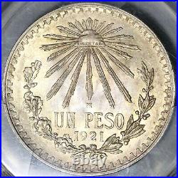 1921 PCGS MS 64 Mexico 1 UN Peso Silver Eagle Snake Mint State Coin (22020201C)