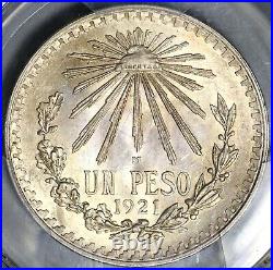 1921 PCGS MS 64 Mexico 1 UN Peso Silver Eagle Snake Mint State Coin (22020201C)