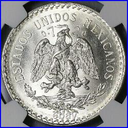 1925 NGC MS 65 Mexico 1 UN Peso Silver Eagle Snake Mint State Coin (22020202C)