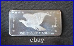 1971 WH Foster Inc. ONE SILVER EAGLE 1oz Silver Bar. HARD TO FIND THIS NICE