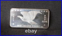 1971 WH Foster Inc. ONE SILVER EAGLE 1oz Silver Bar. HARD TO FIND THIS NICE