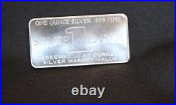 1971 WH Foster Inc. ONE SILVER EAGLE 1oz Silver Bar. HARD TO FIND THIS NICE