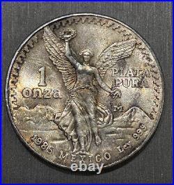 1985 1 Oz Silver Libertad Star Amazing Tone Beautiful Rare Onza Silver Eagle BU$