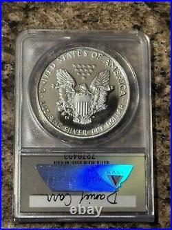 1985-D Dan Carr Walking Liberty O/S On US Silver Eagle ANACS MS69 DCAM Token