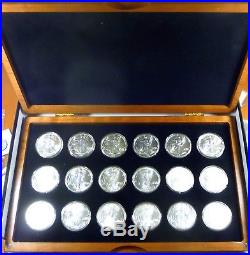1986 2003 American Silver Eagles Pristine Examples In Quality Walnut Display