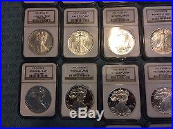 1986-2005 Silver Eagle 20 Coin Proof Set NGC Graded PF69 Ultra Cameo Collection