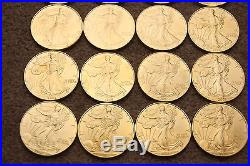 1986-2006 (21) x American Eagle 1oz Gold Layered Plated Silver Bullion Coins ASE