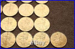 1986-2006 (21) x American Eagle 1oz Gold Layered Plated Silver Bullion Coins ASE