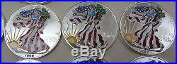 1986-2006 Colorized American Silver Eagles 20- 1 oz. Pure Silver Including 1996