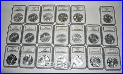1986 2006 (no 2001) NGC MS69, USA Silver Eagle, 2006 first strike 20 coins set