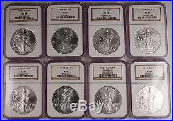 1986-2007 $1 1 Oz 999 American Eagle Silver Coin 22 Piece Set All MS69 by NGC BU
