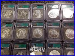 1986-2007 Silver American Eagle Set MS69 ICG $1 US Mint 22 Coins in Wood Box