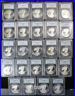 1986-2010 Proof Silver Eagle Set PCGS PR-69 Deep Cameo OTQ2497/BNEN
