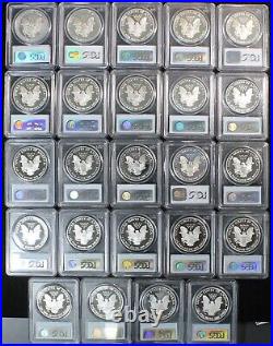 1986-2010 Proof Silver Eagle Set PCGS PR-69 Deep Cameo OTQ2497/BNEN