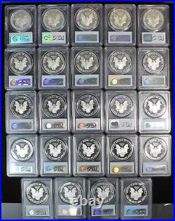 1986-2010 Proof Silver Eagle Set PCGS PR-69 Deep Cameo OTQ2497/BNEN