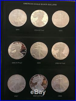 1986-2012 (61) Different Burnished, Proof & Unc Silver American Eagle Coin Set