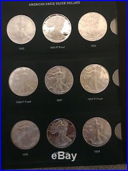 1986-2012 (61) Different Burnished, Proof&unc Silver American Eagle Complete Set