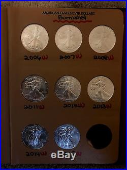 1986-2012 (61) Different Burnished, Proof&unc Silver American Eagle Complete Set