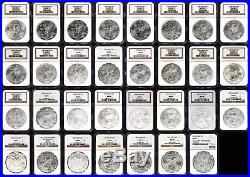 1986-2016 31 Pc. Complete Silver Eagle Set All NGC MS-69 withCustom Boxes -146834
