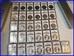 1986 2016 Complete 31 Coin American Silver Eagle Set Ngc Ms 69