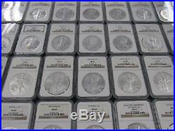 1986-2017 999 Silver American Eagle Set MS 69 NGC Brown Label Complete Set of 32
