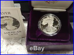 1986 2017 American Silver Eagle Proof Set With Boxes Cases COA's LOOK