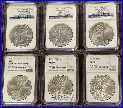 1986-2018 1 Oz American Silver Eagle 33 Coin Uncirculated Set Ngc Ms-69 + Album