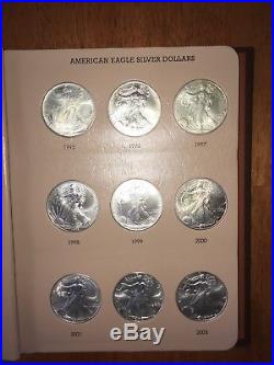 1986 2018 Complete Set of 33 American Silver Eagles in Dansco Album