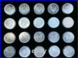 1986-2021 American Silver Eagle Set, 36 OZ of Silver, Sleek Wooden Display Case