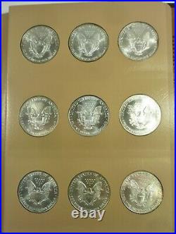 1986-2021 BU GEM American Silver Eagle Set In 36 Coins Dansco Album