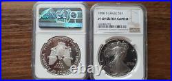 1986 S 1oz AMERICAN PROOF SILVER EAGLE COIN NGC PF 69 ULTRA CAMEO STUNNING (2)
